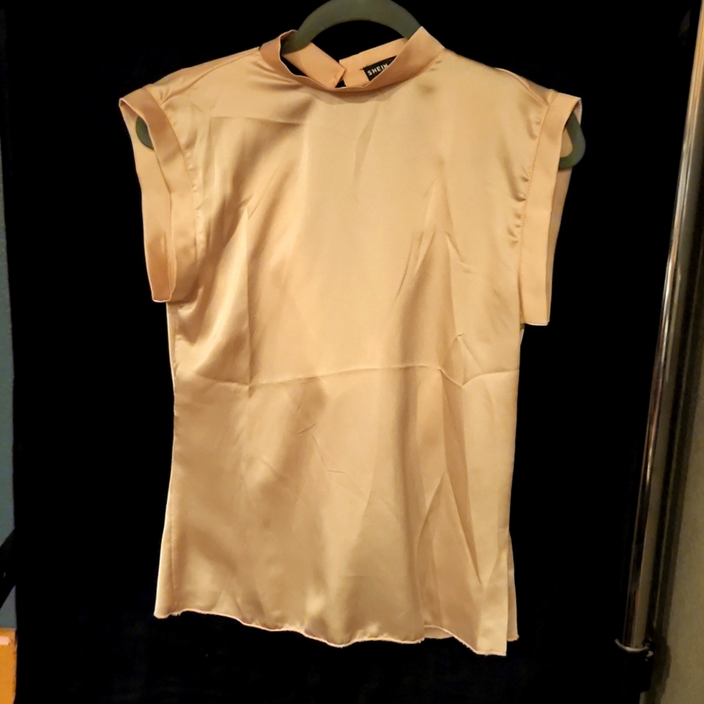Pink satin blouse size 4